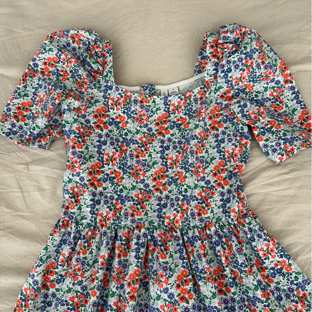Janie and Jack Multicolor Floral Puff Sleeve Dress